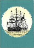 12 db MODERN vitorlás hajókat ábrázoló motívum lap / 12 modern motive cards, sailboats