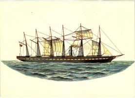 12 db MODERN vitorlás hajókat ábrázoló motívum lap / 12 modern motive cards, sailboats