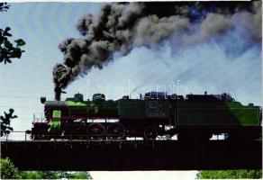 15 db MODERN gőzmozdonyokat ábrázoló motívum lap, jó minőségű / 15 modern motive cards, steam locomo...