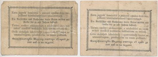 1849. 15Kr "Kossuth bankó" (2x) T:III,III-