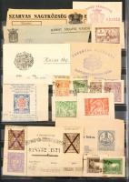 35 db parafilatéliai kivágás berakólapon (fuvarlevél stb)