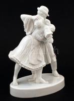 Herendi Locsolkodás, fehér mázas, jelzett, hibátlan, m: 26 cm