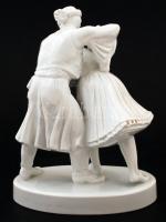 Herendi Locsolkodás, fehér mázas, jelzett, hibátlan, m: 26 cm