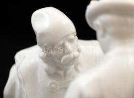 Herendi búcsúzkodó pásztorok, fehér mázas, jelzett, hibátlan, m:21 cm