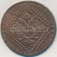 1807B 30kr Cu "I. Ferenc" T:3 ragasztásnyom