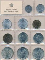 Lengyelország 1976. 10gr-20Zl (11xklf) forgalmi sor szettben T:1 Poland 1976. 10 Groszy - 20 Zlotych (11xdiff) coin set in foil packing C:UNC