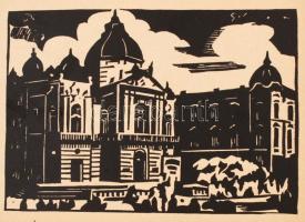 cca 1940 Pécsi Emlékalbum, Pécs nevezetességei 10 db linómetszettel