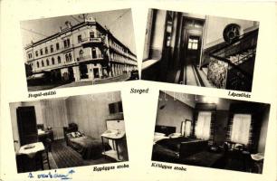 Szeged, Royal Szálló, lépcsőház, egyágyas és kétágyas szoba