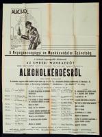 1938 Bp., A Népegészségügyi és Munkásvédelmi Szövetség alkoholkérdésről rendezett előadássorozatának műsoros plakátja, rajta gróf Apponyi Albertné előadásának feltüntetésével, 46x62 cm