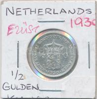 Hollandia 1930. 1/2G Ag "I. Vilma" T:2- Netherlands 1930. 1/2 Gulden "Wilhelmina I" C:VF