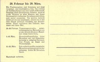 Die fische-Menschen / Pisces, horoscope postcard