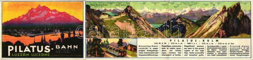 Lucerne, Luzern; Pilatusbahn, Pilatus-Kulm / Pilatus railway, folding card