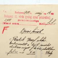 1917 Bp., A Csász. és Kir. Mária Terézia nevét viselő 32. gyalogezred Budapest háziezredének adomány...