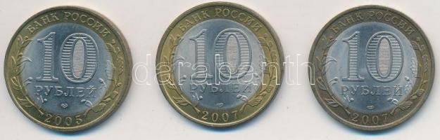 Oroszorzág 2005-2007. 10R Bi (3xklf) T:2
Russia 2005-2007. 10 Roubles Bi (3xdiff) C:XF