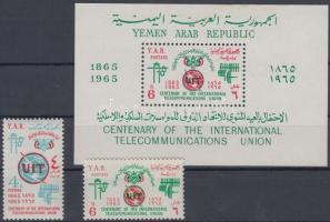 Centenary of ITU set + block, 100 éves a Nemzetközi Távközlési Unió (ITU) sor + blokk