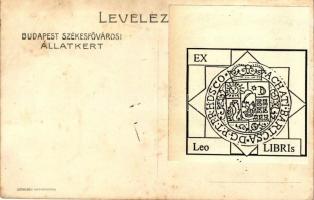 Fővárosi állatkert, télisport, reklám  (hátoldalon Ex Libris) / Budapest Zoo, winter sports, adverti...