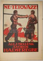 1919-es tanácsköztársasági propaganda plakát 1950-es évekbeli utánnyomata 25x35 cm