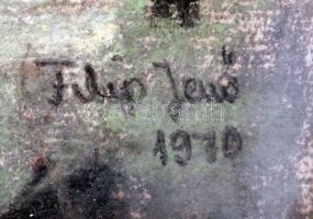 Filip jelzéssel: Városi forgatag. Pasztell, papír, sérült, üvegezett keretben, 40×60 cm