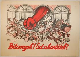 1919-es tanácsköztársasági propaganda plakát 1950-es évekbeli utánnyomata 25x35 cm