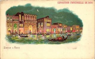 1900 Paris, Exposition Universelle, Venise / worlds fair, Venice, night, A. Arnaud litho (EK)