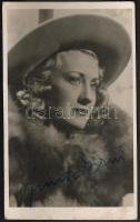 cca 1930 Simor Erzsi dedikált színészfotó