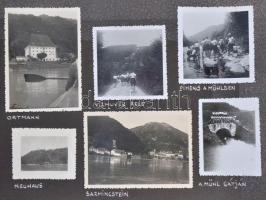 1937 A 252. sz. Kiss József cserkészcsapat Passau-Budapest vízi mozgó táborának látványos fotóalbuma, összesen 126 feliratozott fényképpel / 1937 Hungarian scout team trip from Passau to Budapest. Album with 126 inscribed photos