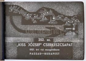 1937 A 252. sz. Kiss József cserkészcsapat Passau-Budapest vízi mozgó táborának látványos fotóalbuma...