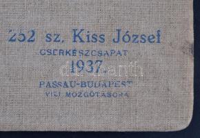 1937 A 252. sz. Kiss József cserkészcsapat Passau-Budapest vízi mozgó táborának látványos fotóalbuma...