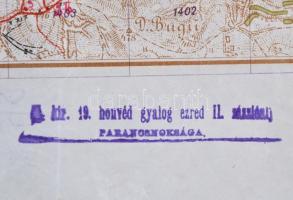 1917 Radautz és környéke a 40. repülőszázad megfigyelései alapján készített térkép a 19. honvéd gyal...