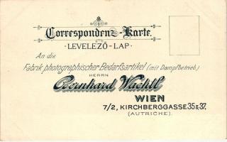 Vienna, Wien; Photographische Bedarfartikel Bernhard Wachtl, Lithografie und Steindruckerei; Kirchbe...