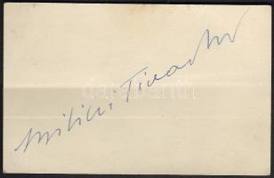 Bilicsi Tivadar színész aláírása papírlapon