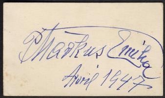 Márkus Emilia színész aláírása papírlapon