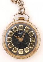 Lobos svájci zsebóra, nem működik, d:3 cm, fém lánccal