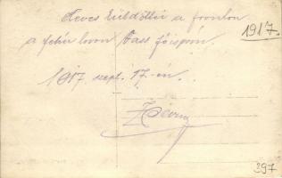 1917 Heves vármegye küldöttei a fronton, a fehér lovon Vass főispán / Hungarian county delegation at...