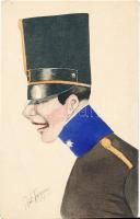 Offizier B.K.W.I. 809-6 / Austrian officer, art postcard s: Rudolf Tropper (minor surface damage)