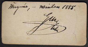 1888 Katonatiszt által aláírt keményhátú fotó 8x4 cm