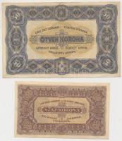 1920. 50K "Orell Füssli Zürich" + 1923. 100K "Magyar Pénzjegynyomda Rt. Budapest&quot...
