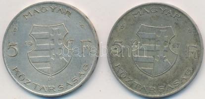 1947. 5Ft Ag "Kossuth" (2x) T:2-,3
Adamo F8.1