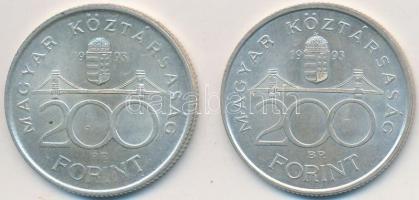 1993. 200Ft Ag "MNB" (2x) T:2,2-