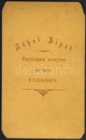 cca 1870 Eger keményhátú fotó Záhor Lipót 10,5x6,5 cm