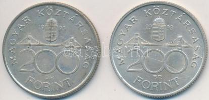 1993. 200Ft Ag "MNB" (2x) T:2,2-