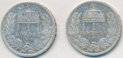 1915KB 1K Ag "Ferenc József" (2x) T:2,2-