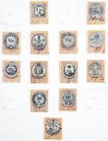 206 db-os okmánybélyeg gyűjtemény mellette Turul, osztrák portó, liechtensteini portó bélyeg, házi k...