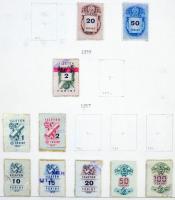 206 db-os okmánybélyeg gyűjtemény mellette Turul, osztrák portó, liechtensteini portó bélyeg, házi k...