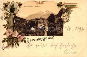 1898 Berchtesgaden, Nonnthal, Verlag Ottmar Zieher; floral litho