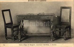 Auxonne, Musee de l'Armee, Table et Sieges de Bonaparte / military museum, Napoleon's table and chairs, interior