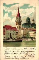 Passau, Rathaus; Verlag G. Kanzler / town hall, litho