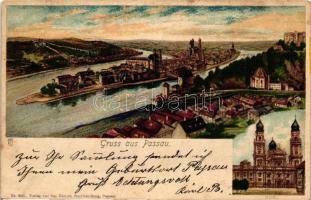 1899 Passau, Dom; Verlag Gg. Kleiter / cathedral, litho (fl)