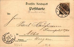 1899 Hamburg, Alster, Uhlenhorster Fährhaus; floral litho