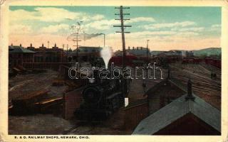 Newark (Ohio); B. &amp; O. railway shop, locomotive (EK)